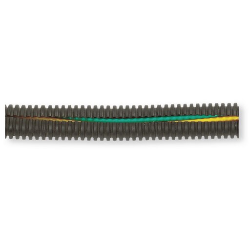 Gaine annelée fendue noire 25m, diamètre intérieur 11